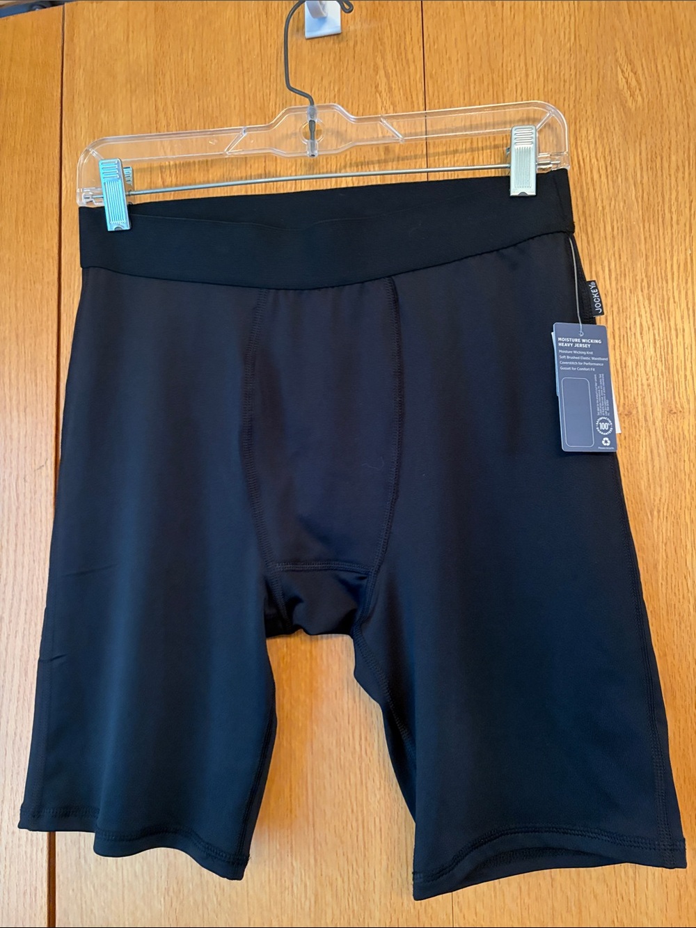NWT Jockey® Men's M black knit Compression Bike Shorts Boxer Brief Underwear